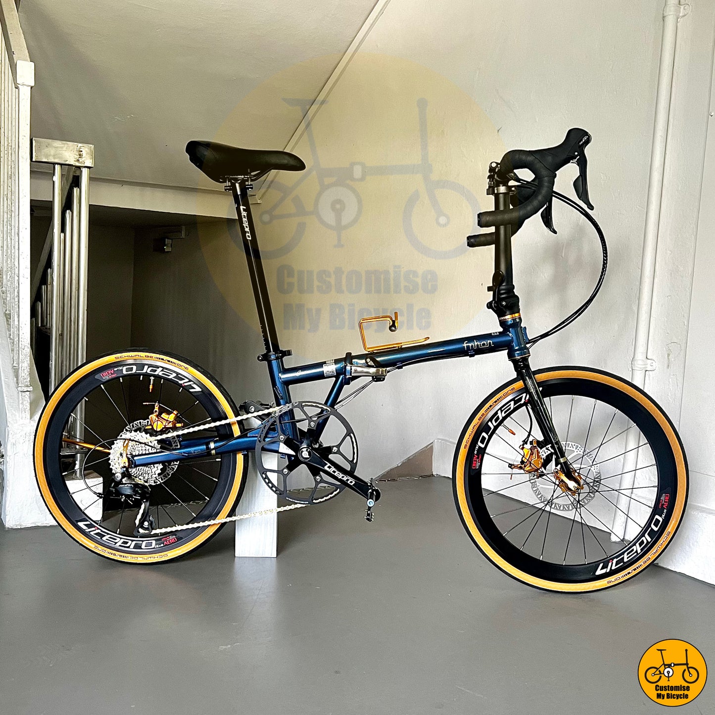 Fnhon Gust 22-inch Foldable Bicycle – Road Bike Alternative with Aerodynamic Drop Bar
