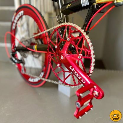 Fnhon Gust 22-inch folding bike with black gold frame and red accents
