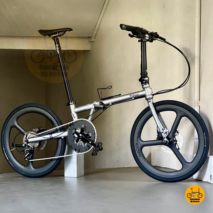 Basikal Lipat Fnhon Gust 22 Inci Dengan Trispoke Roda Dan Gear Tiagra 10 Kelajuan
