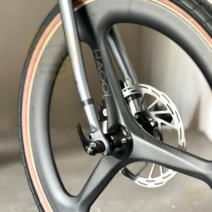 Fnhon Gust 20" Battleship Grey folding bike frame material colour detail
