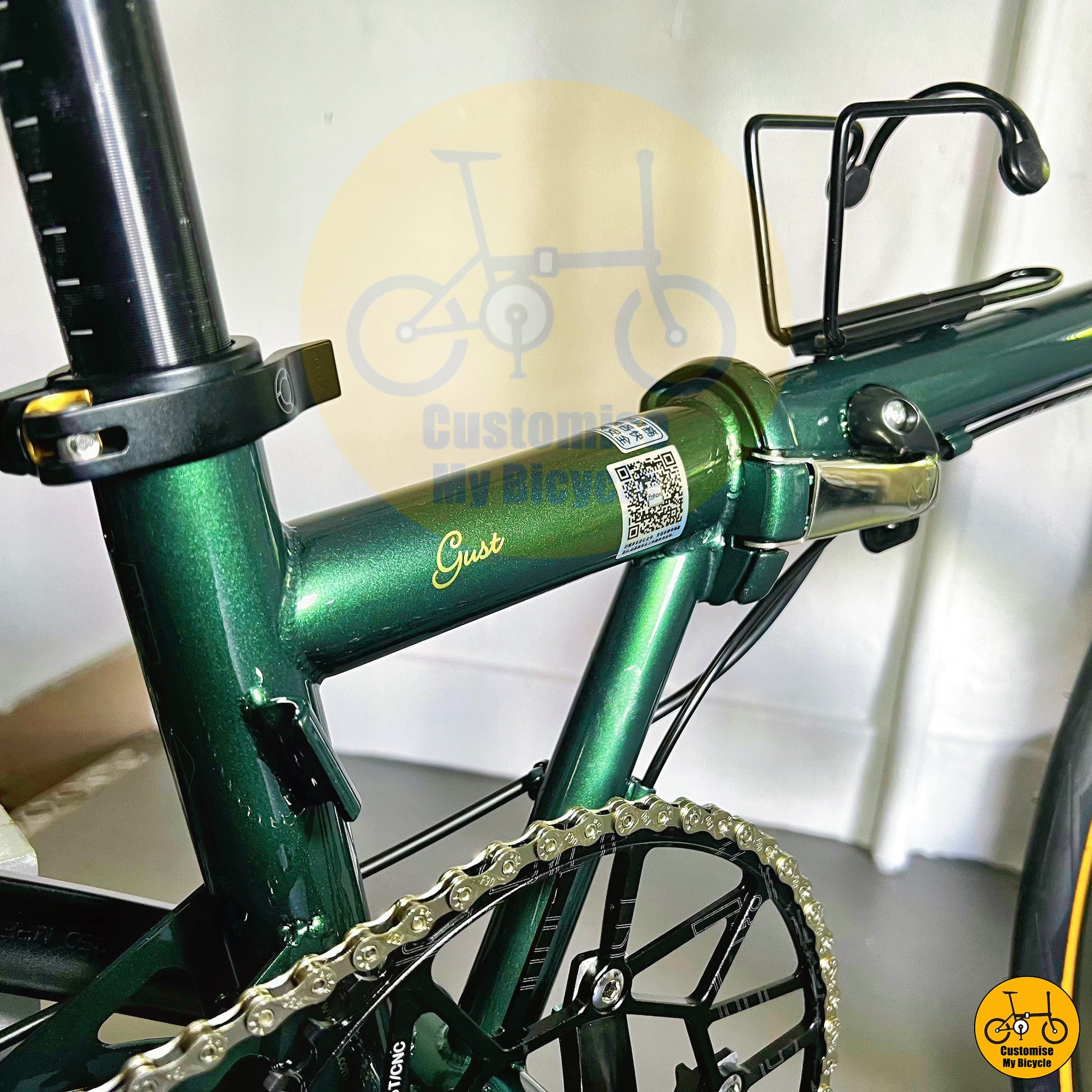 Basikal Lipat Fnhon Gust 22-Inci – Reka Bentuk Slick dengan Rangka Hijau Zamrud
