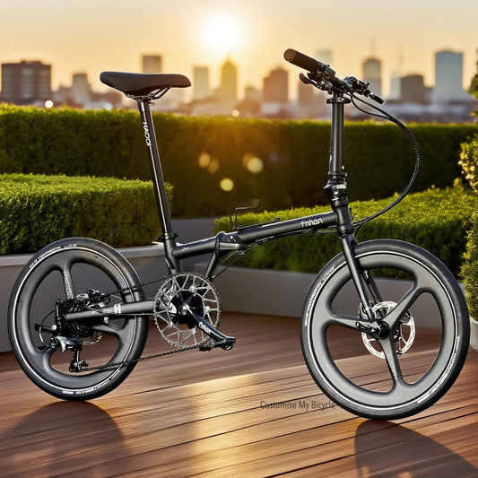 Folding Bike Fnhon Gust 20 Inch Matte Black Shimano 10 Speed Carbon Trispoke Wheels Hydraulic Disc Brake High Performance Foldable Bicycle
