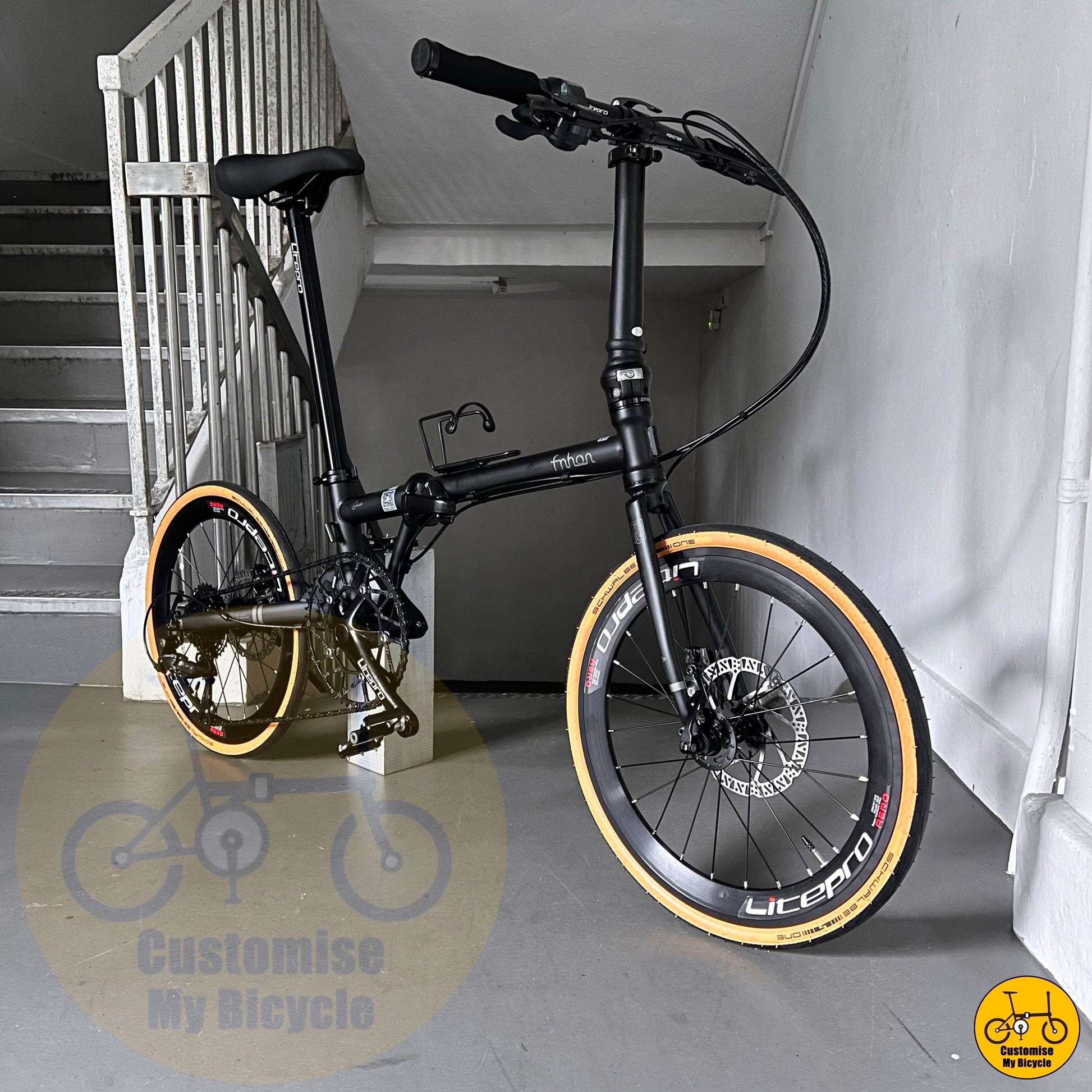 Fnhon Gust 20-inch City Foldie with Custom Black Cassette & Minimalist Design
