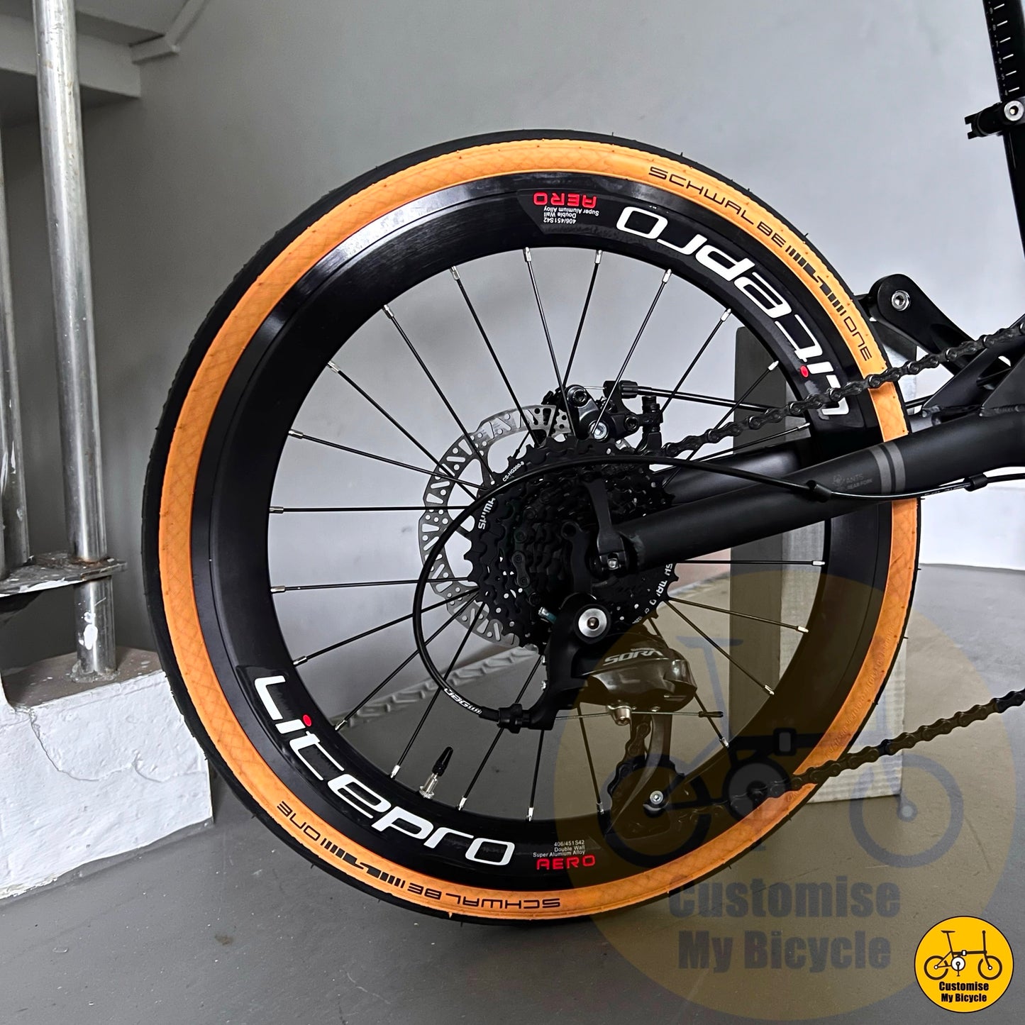 SUMC chain and Shimano groupset combo on folding bike
