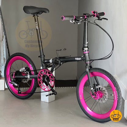 Sepeda Lipat Fnhon Gust 20 Inci Matte Black Shimano 9 Speed Lipat Harian
