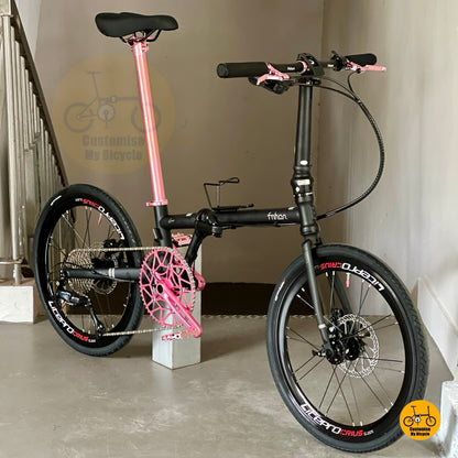 Sepeda Lipat Fnhon Gust 22 Inci Matte Black Dengan Shimano 9 Speed Dan Rem Cakram Mekanis
