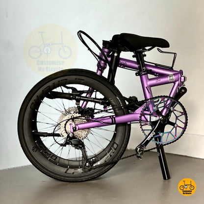 Full folded of Fnhon Gust 22 Inch Big Wheel Folding Bike with Disc Brakes and Litepro Wheels
