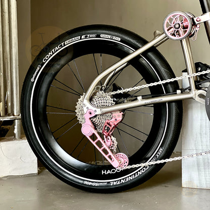 Fnhon GT20 20" Metallic Titanium foldable bicycle with Dedicated 10 Gears