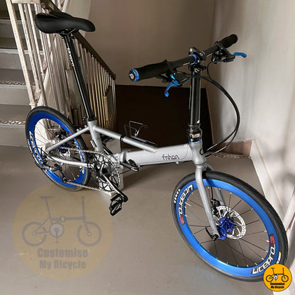 Litepro Blue Brake Lever on Lightweight & Sturdy Fnhon Monsoon 22-Inch Folding Bike – Built for Performance
