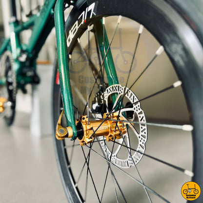 Black Gold Wheel Fnhon Monsoon 22-Inch Foldable Bicycle – A Stylish & High-Performance Foldie
