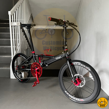 Red Accent Fnhon Monsoon 22-Inch Foldable Bicycle – A Stylish & High-Performance Foldie
