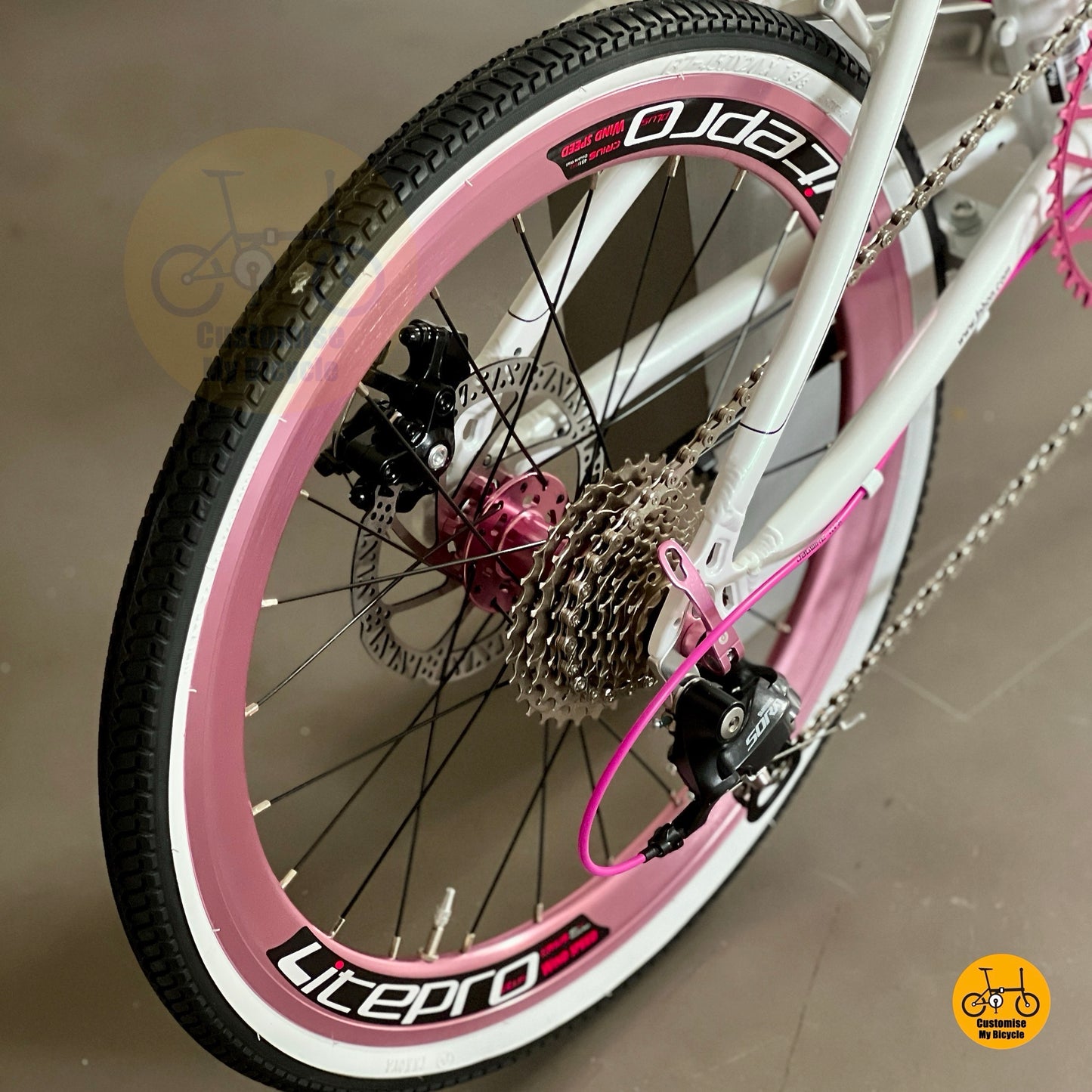 Shimano 9-speed gear system close-up on Fnhon Monsoon
