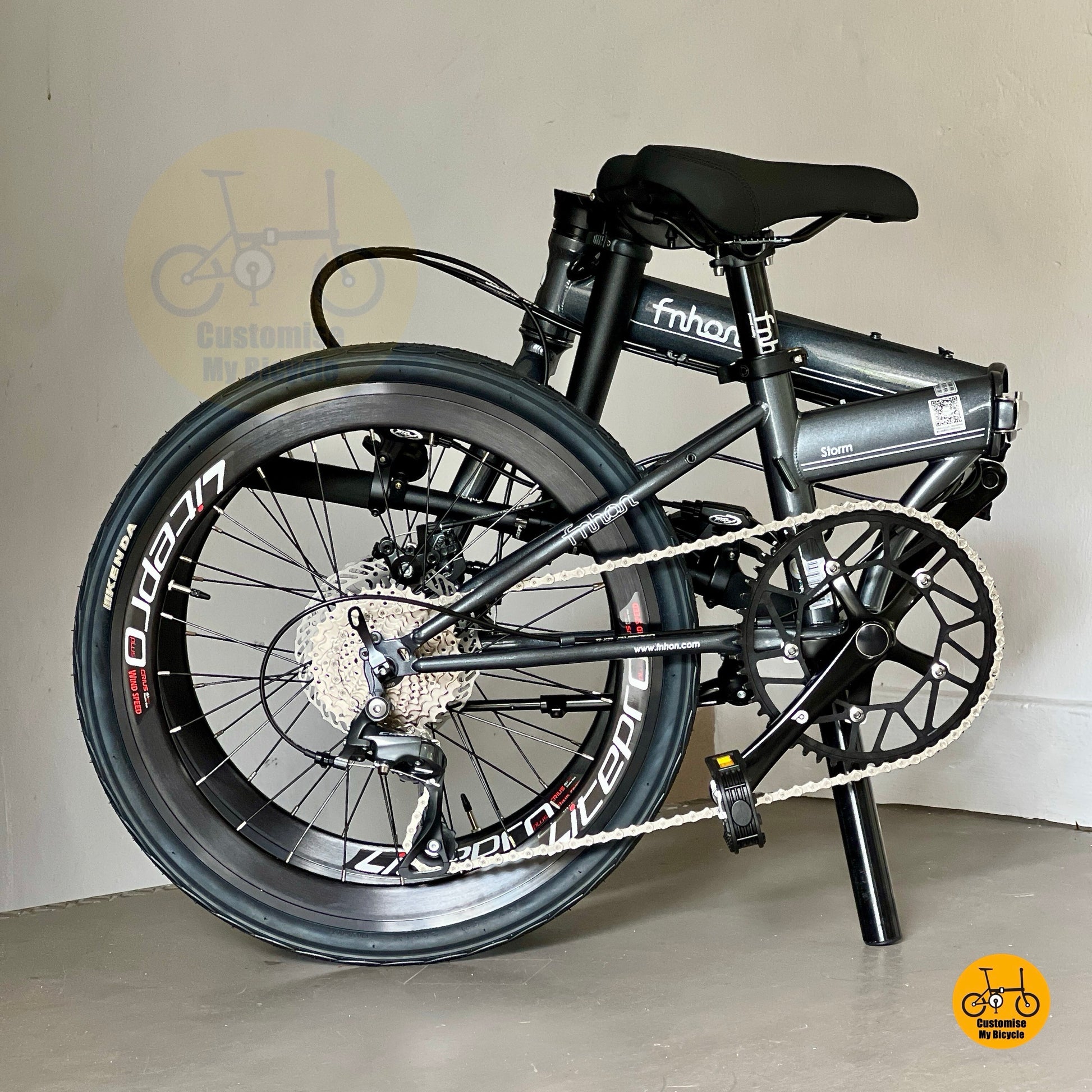 Folded size of Fnhon Storm 22" folding bike