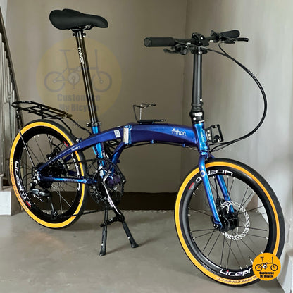 Fnhon Tornado 22 Inch Folding Bicycle Aerodynamic Aluminium Frame Shimano Drivetrain
