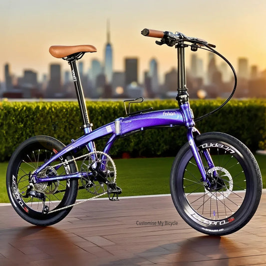 Folding Bike Fnhon Tornado 20 inch Chameleon Blue Shimano 9 Speed Lightweight Aluminium Folding Bicycle Singapore
