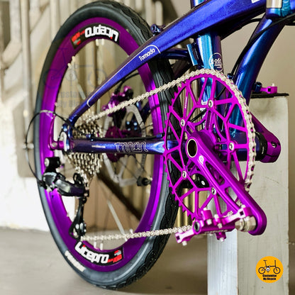 Fnhon Tornado 22 inch Nebula Chameleon Blue folding bicycle outdoor view