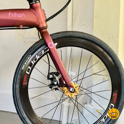 Fnhon Tornado folding bike high front angle Champagne Red lightweight aluminium frame portable bicycle
