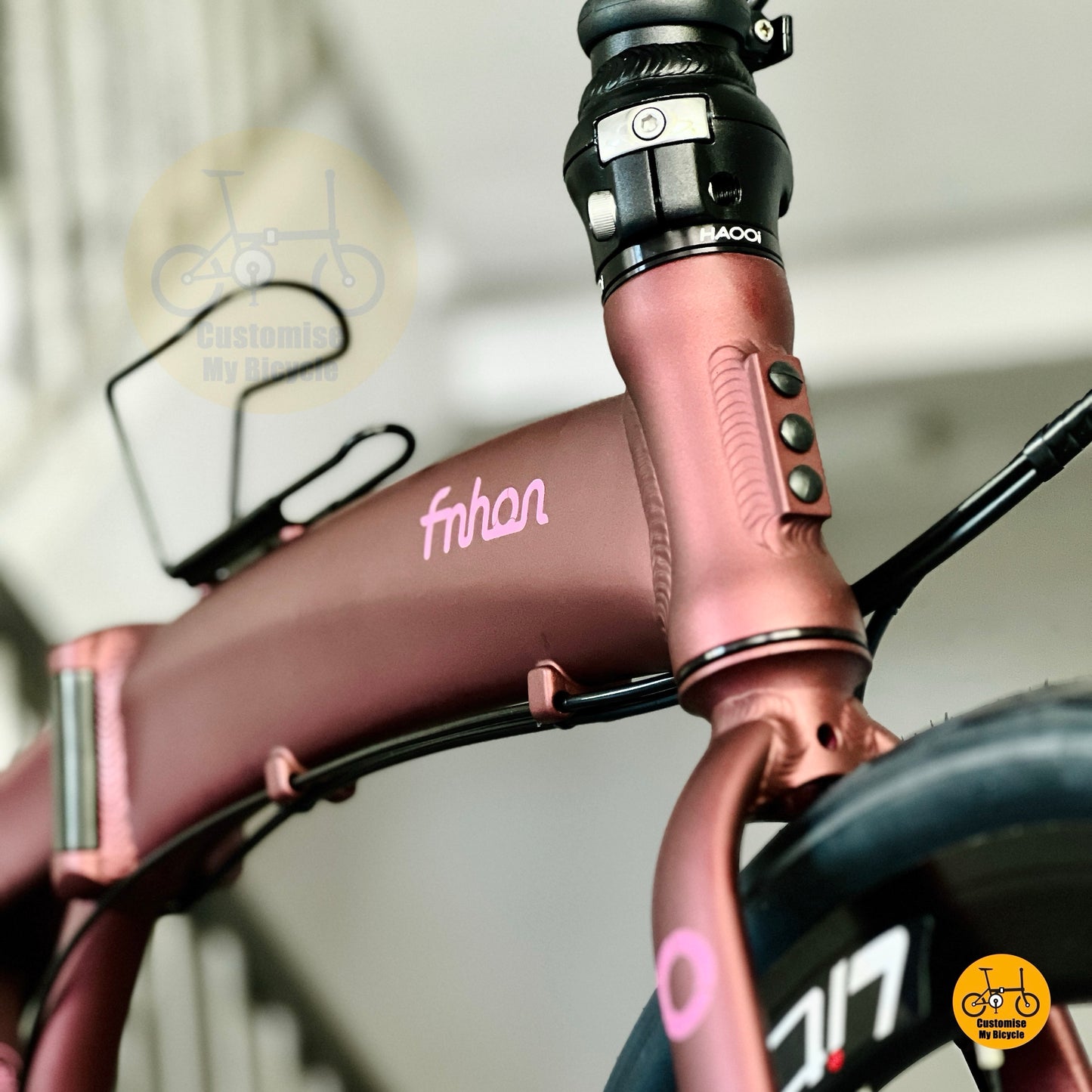 Fnhon Tornado folding bike urban lifestyle Champagne Red aesthetic foldable bicycle Singapore