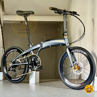 Basikal Lipat Fnhon Tornado Warna Gelap Emas  
