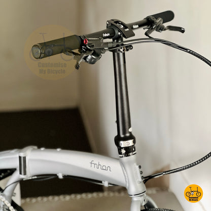 Adjustable handle post cockpit view Fnhon Tornado folding bike control system