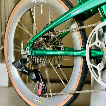 Fnhon Tornado 22 inch folding bike Wireless EDS 12 gears shifting close up