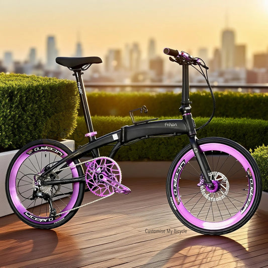 Folding Bike Fnhon Tornado 22 inch Matte Black Shimano 9 Speed Lightweight Aluminium Foldable Bicycle Singapore
