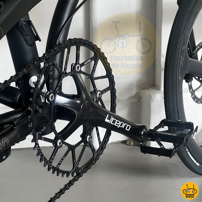 Litepro hollowtech crank arm in all-black finish
