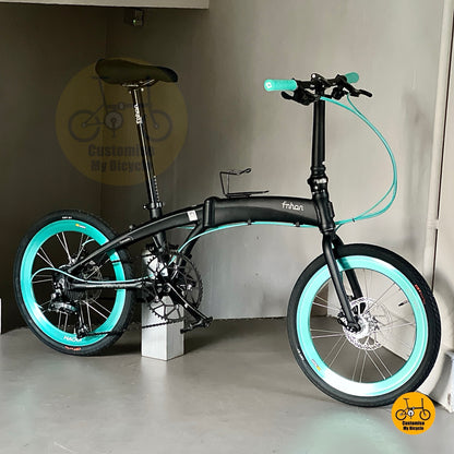 Sepeda Lipat Fnhon Tornado 20 inci Shimano 9s Warna Hitam Doff  
