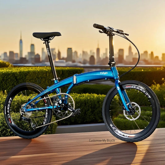 Folding Bike Fnhon Tornado 22 Inch Shimano 9 Speeds Royale Blue Portable Foldable Bicycle MRT Friendly City Ride