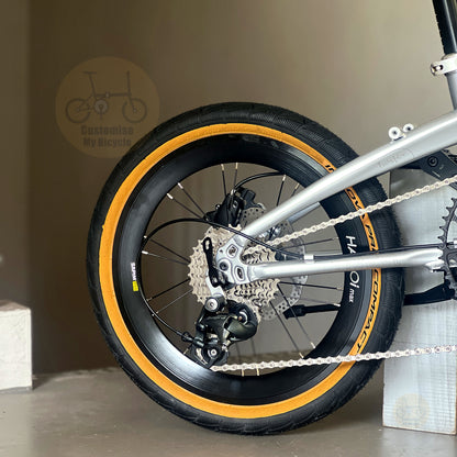 Fnhon Twister 18" Space Silver folding bike frame material colour detail