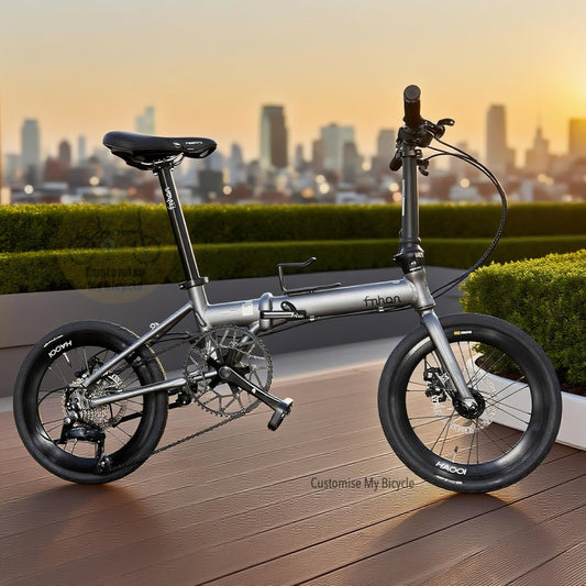 Folding Bike Fnhon Zephyr 18 Inch Battleship Grey Shimano 9 Gears Folding Bike Lightweight Aluminium Foldable Bicycle For City Commuting
