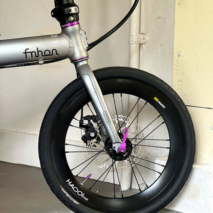 Fnhon Zephyr 16" Battleship Grey folding bike frame material colour detail