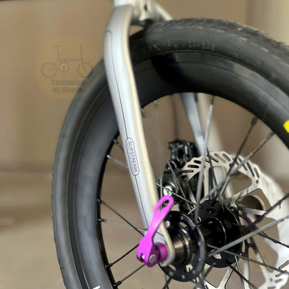 Fnhon Zephyr 16" Battleship Grey folding bike with Mechanical wired disc brake