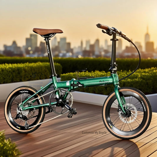 Folding Bike Fnhon Zephyr 18 inch Emerald Green Shimano 9 Speed Lightweight Foldable Bicycle Singapore

