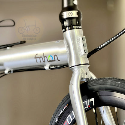 Fnhon Zephyr 16" Platinum Silver folding bike with Mechanical wired disc brake