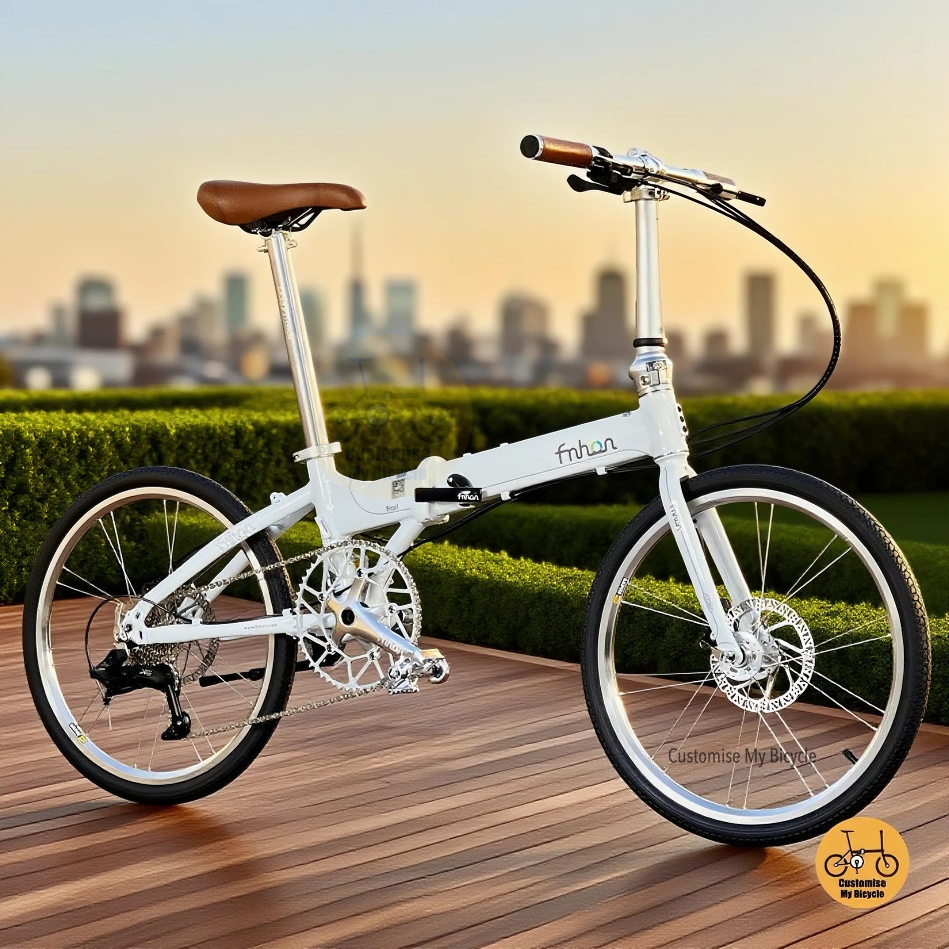 Fnhon Blast 22-inch Snow White folding bike with LTwoo 9s groupset and Kenda all-terrain tyres
