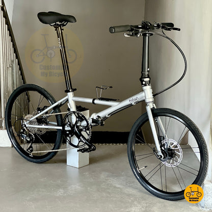 Fnhon Thunderstorm 22 Inch Foldable Bike For Daily Commute With Disc Brake And 9 Speed Drivetrain
