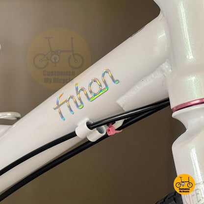 Rainbow embrossed fnhon logo on dreamy white fnhon thunderstorm frame